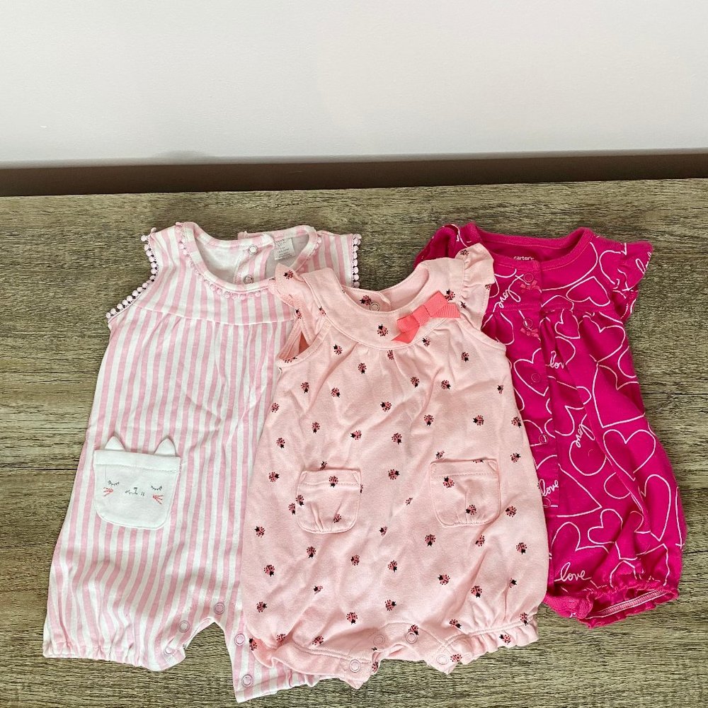 Carter's Bundle of 3 Onesies Pink Size 3 Months